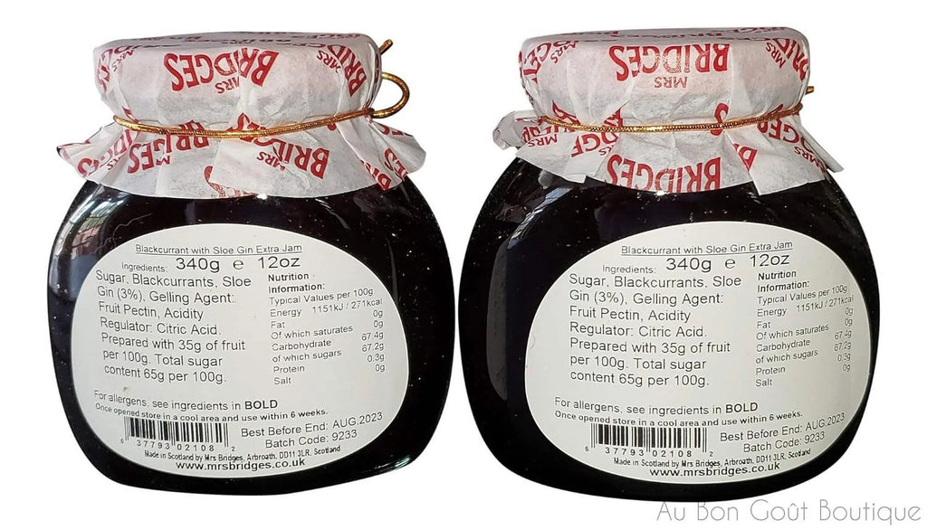 Set 2 Jars Blackcurrant Preserves With Sloe Gin Imported From 12 Oz Each