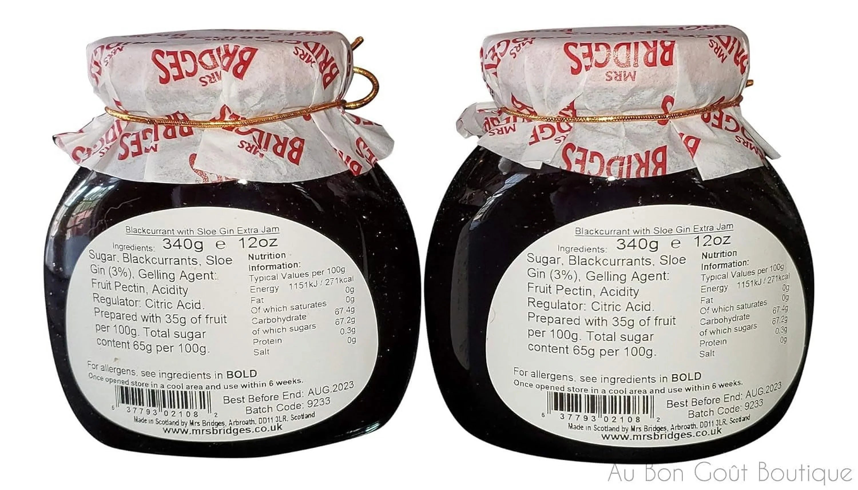 Set 2 Jars Blackcurrant Preserves With Sloe Gin Imported From 12 Oz Each