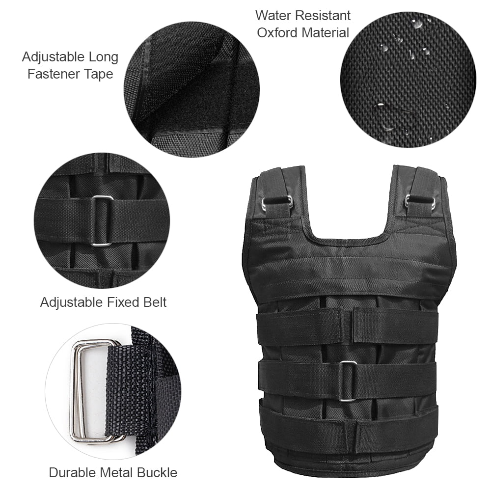 Meterk Max Loading 50kg Adjustable Weighted Vest Weight Jacket Oxd Exercise Weight Loading Cloth Strength Training (Empty)