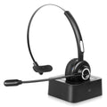 Comtable Bluetooth Headset, UX-M97 Wireless Headset with Microphone, Wireless Cell Phone Headset with Noise Isolation Mic Charging Base Mute Function BLU C5L With Charging Dock