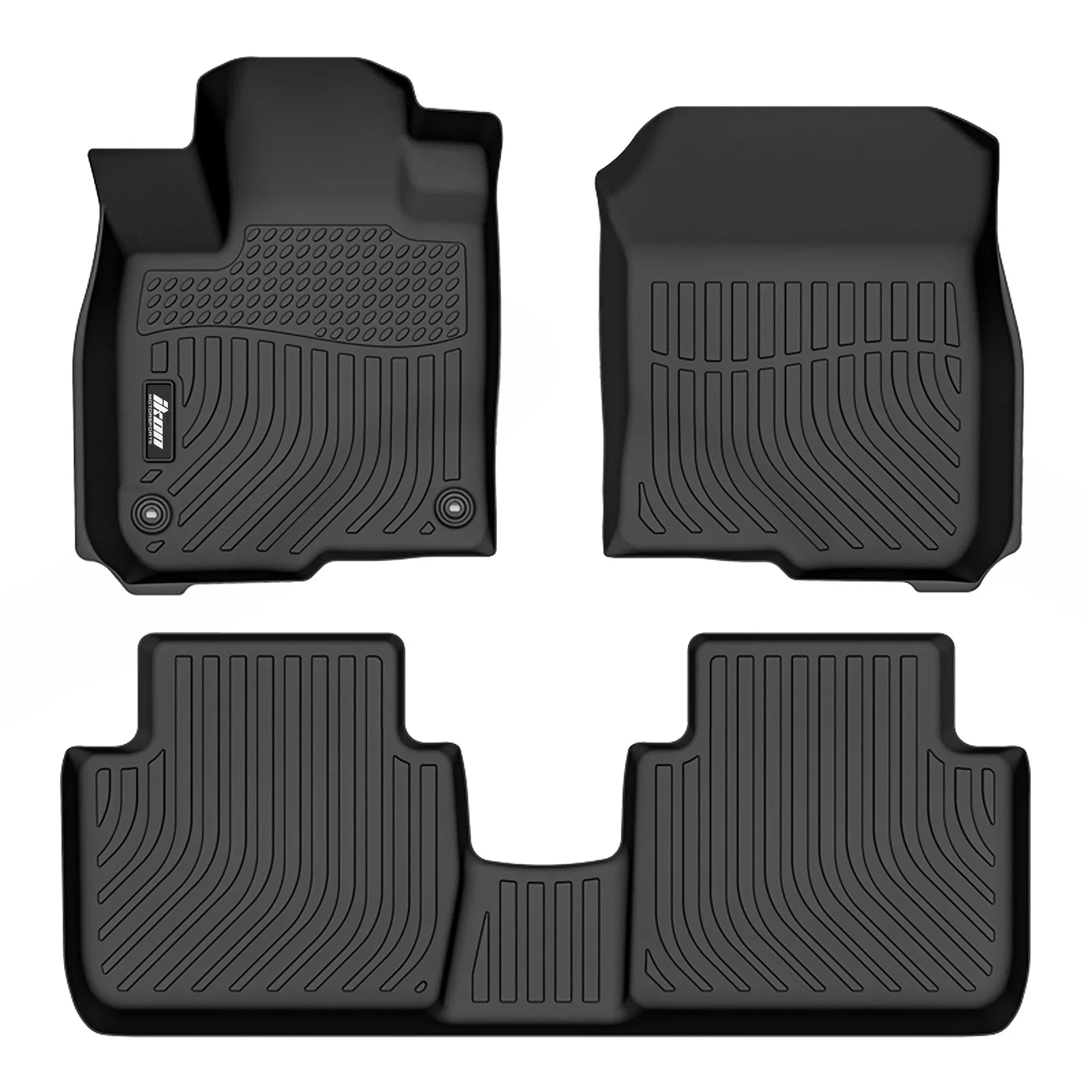 Ikon Motorsports Floor Mats & Trunk Mat With 2023-2024 Honda HR-V, Black 3D Molded Carpets Liner 1st 2nd Row Front Rear Boot Tray Shield Protection Cargo Pad TPE All Protector
