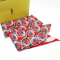 Pre-Owned FENDI Scarf Ribbon Maxi Rappy Red Multicolor 100% Silk (Good)