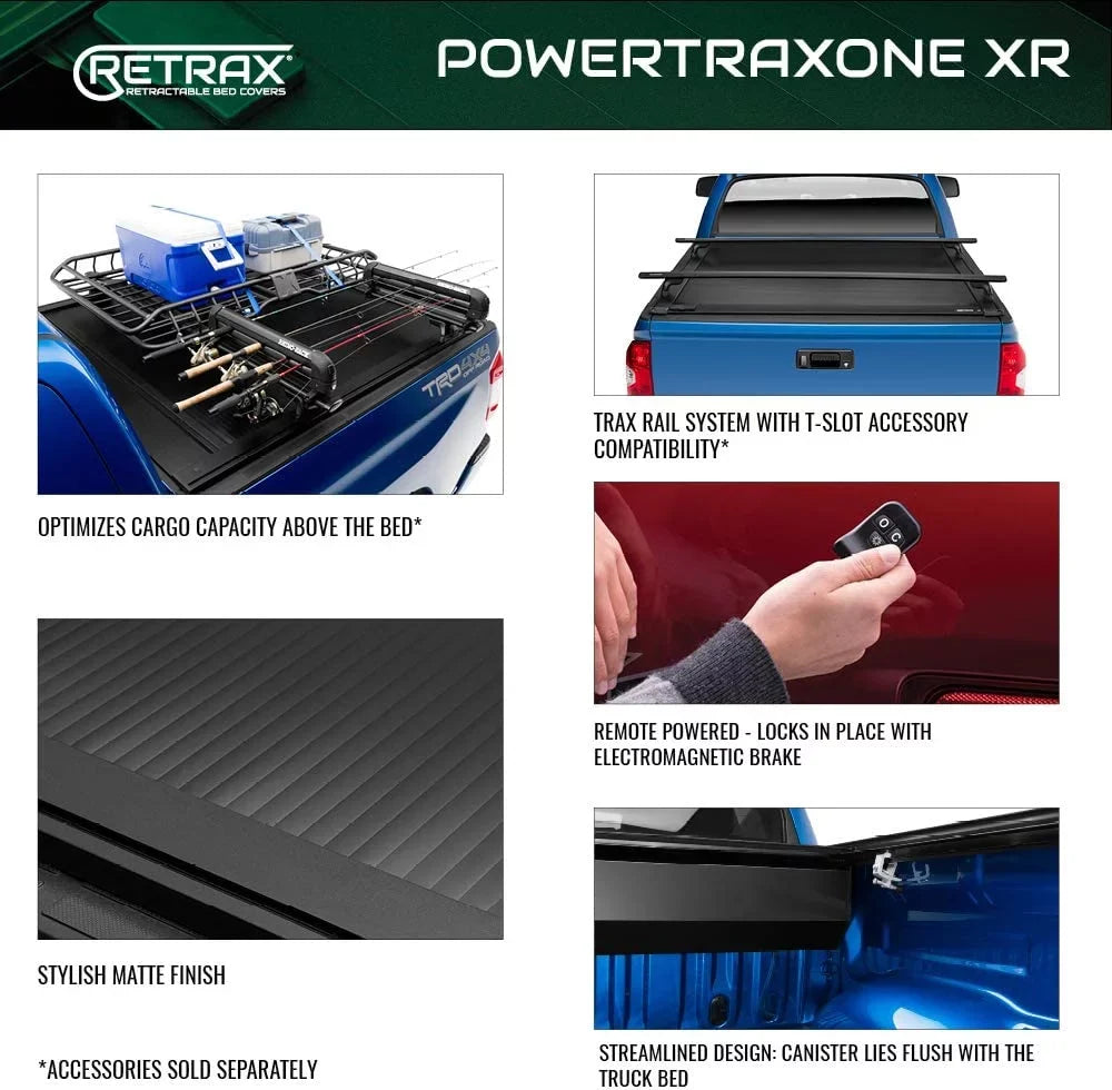Retrax By Realtruck PowertraxONE XR Retractable Truck Bed Tonneau Shield | T-70862 | With Select 2022-2023 Toyota Tundra w/o Deck Rail System 6' 7" Bed (78.7")