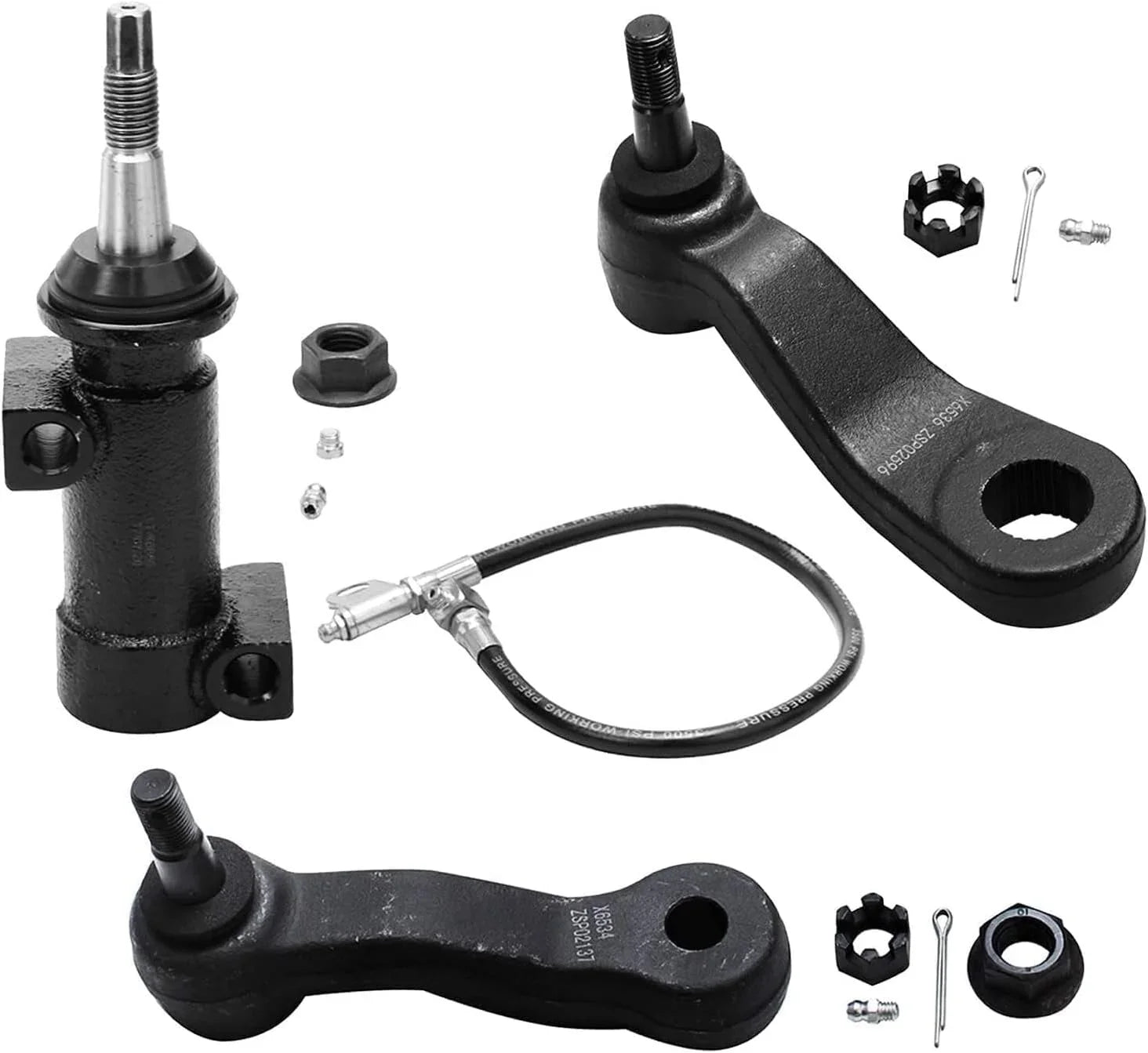 Detroit Axle - 4WD Front Wheel Hubs Control Arms Suspension Kit + 24pc Lugnuts w/Keys Replacement 2000-2006 Tahoe Escalade Silverado Sierra 1500
