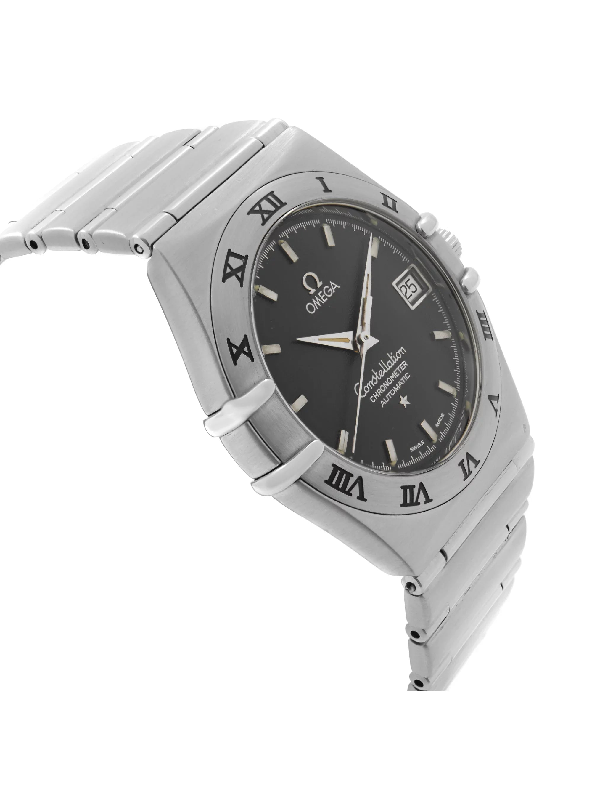 Omega Constellation Steel 35 mm Date Dark Blue Dial Men Automatic Watch 368.1201