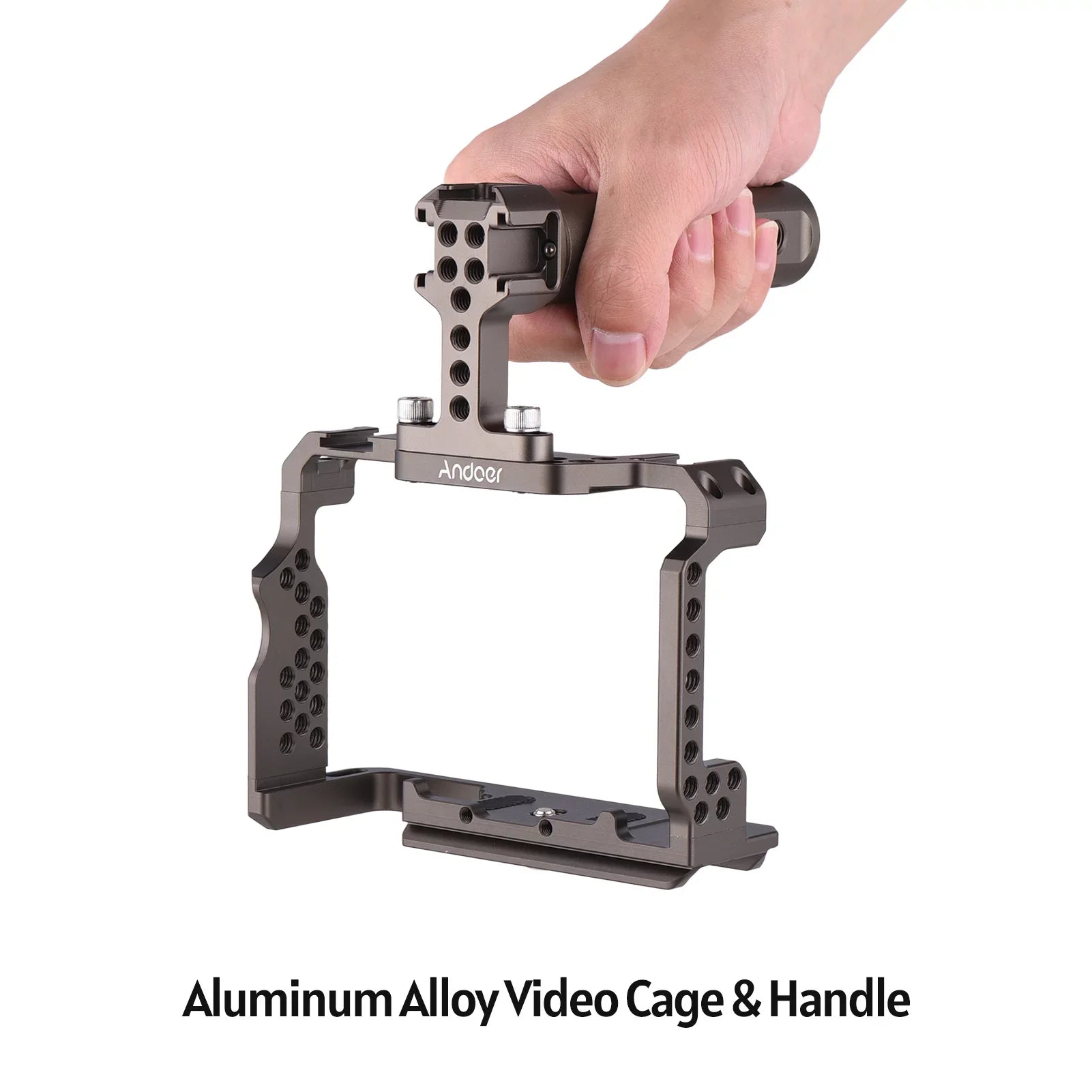 Andoer Aluminum Alloy Camera Cage Kit with Video Rig Handle Grip Replacement Sony A7R III/ A7 II/ A7III