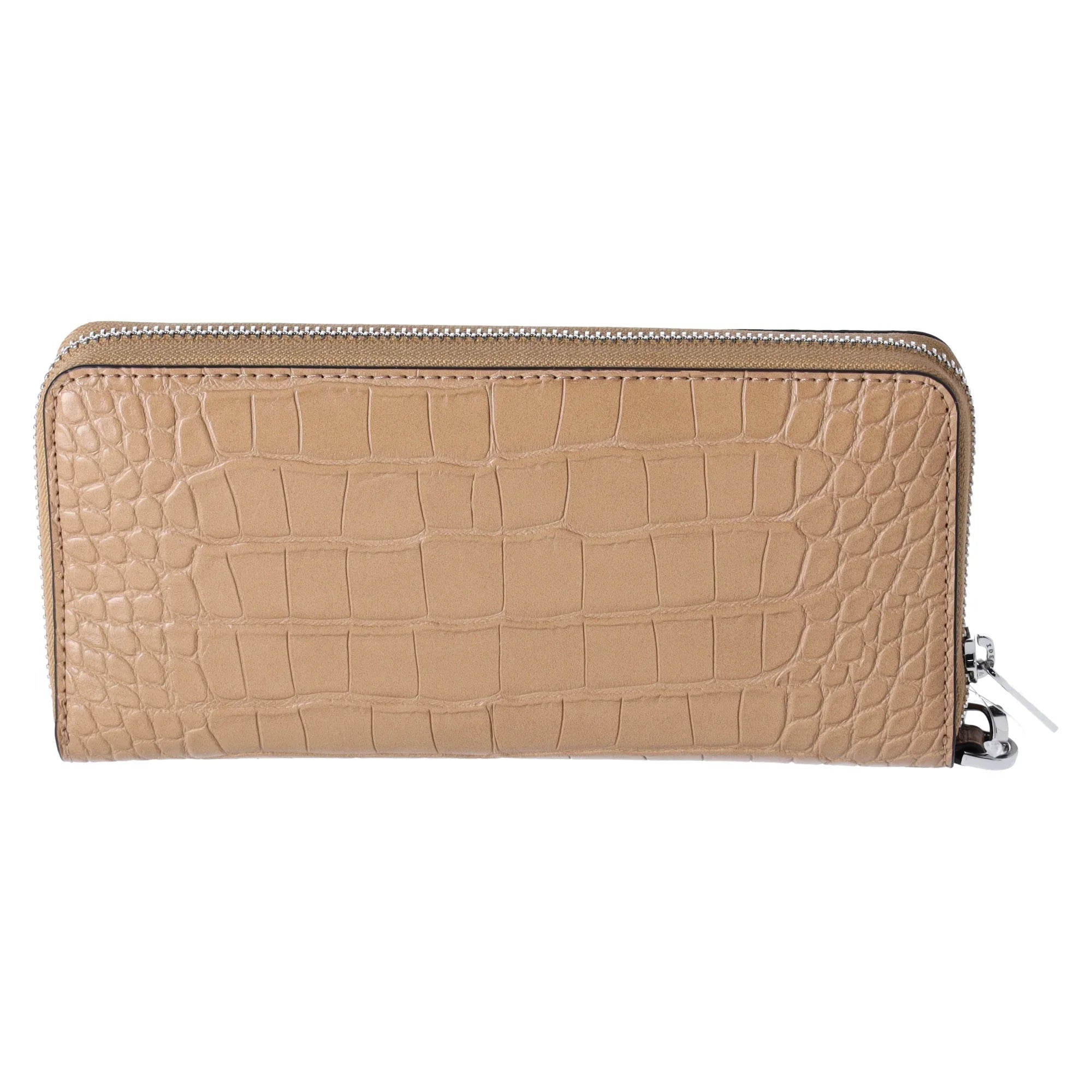 Michael Kors Jet Set Travel Large Continental Wallet Croc Embossed Camel