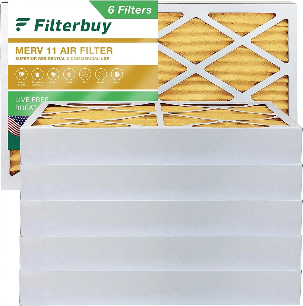 Filterbuy 10x18x4 MERV 11 Pleated HVAC AC Furnace Air Filters (6-Pack)