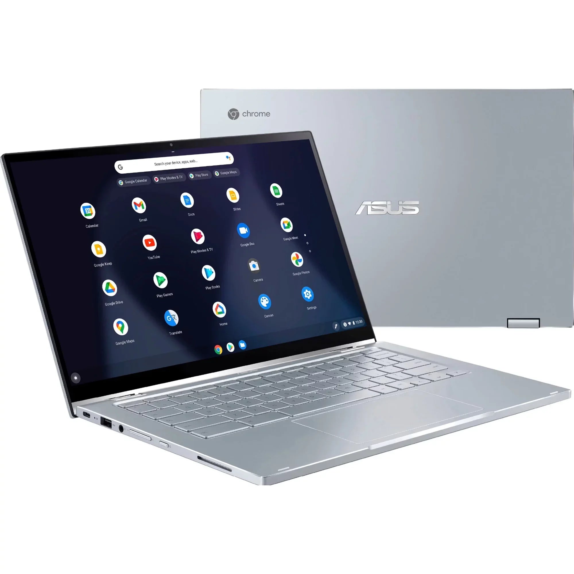 ASUS Chromebook Flip C433 14 2-in-1 Business Laptop 14" FHD IPS Touchscreen Intel Core M3-8100Y Processor 8GB DDR4 64GB eMMC + 256GB SD Card Intel UHD Graphics 615 USB-C Webcam Chrome OS Silver