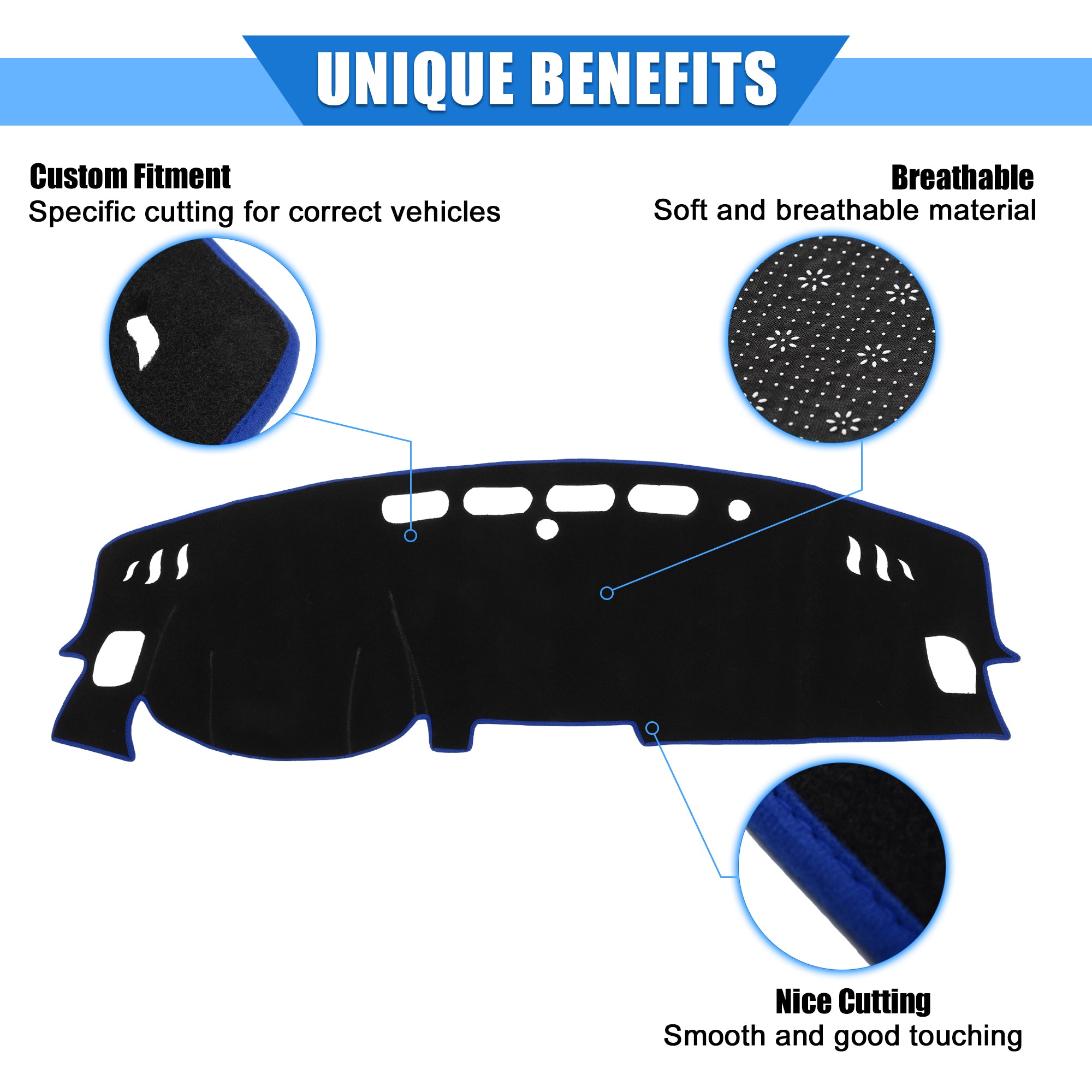 Unique Bargains Car Center Console Dashboard Wrap Nissan Kicks 2017-2020 Protective Polyester Blue