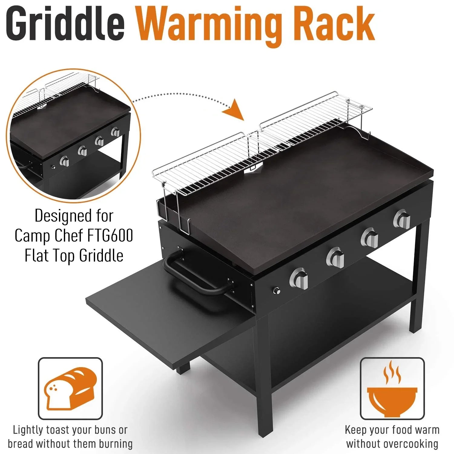 Yukon Glory 31.5" Stainless Steel Griddle Warming Rack Designed Blackstone Griddles