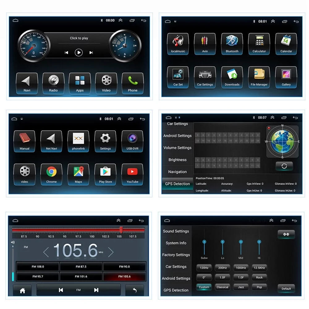 kydely 10 Inch On-Board Android 9.1 GPS Wifi Dual Din Touch Screen Player Navigation