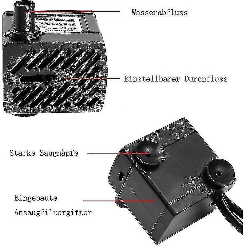 Mini Water Pump With Led, 180l/h, 3.5w, Small Aquarium, Garden, Well, Garden Pond, Water Fountain Pump