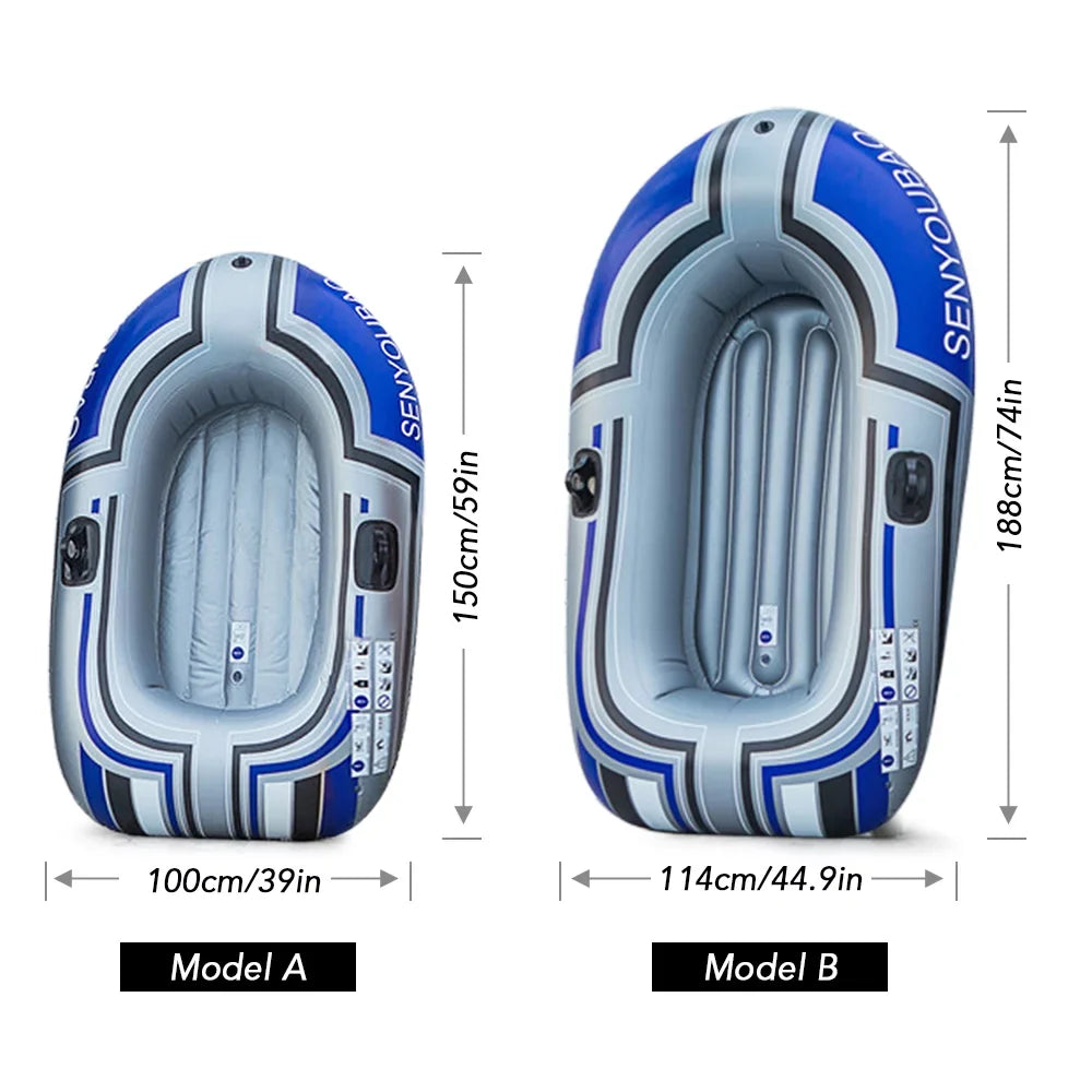 Tomshine Inflatable Ship Inflatable Rafts Portable Thicken PVC Vessel with Air Pump Paddle