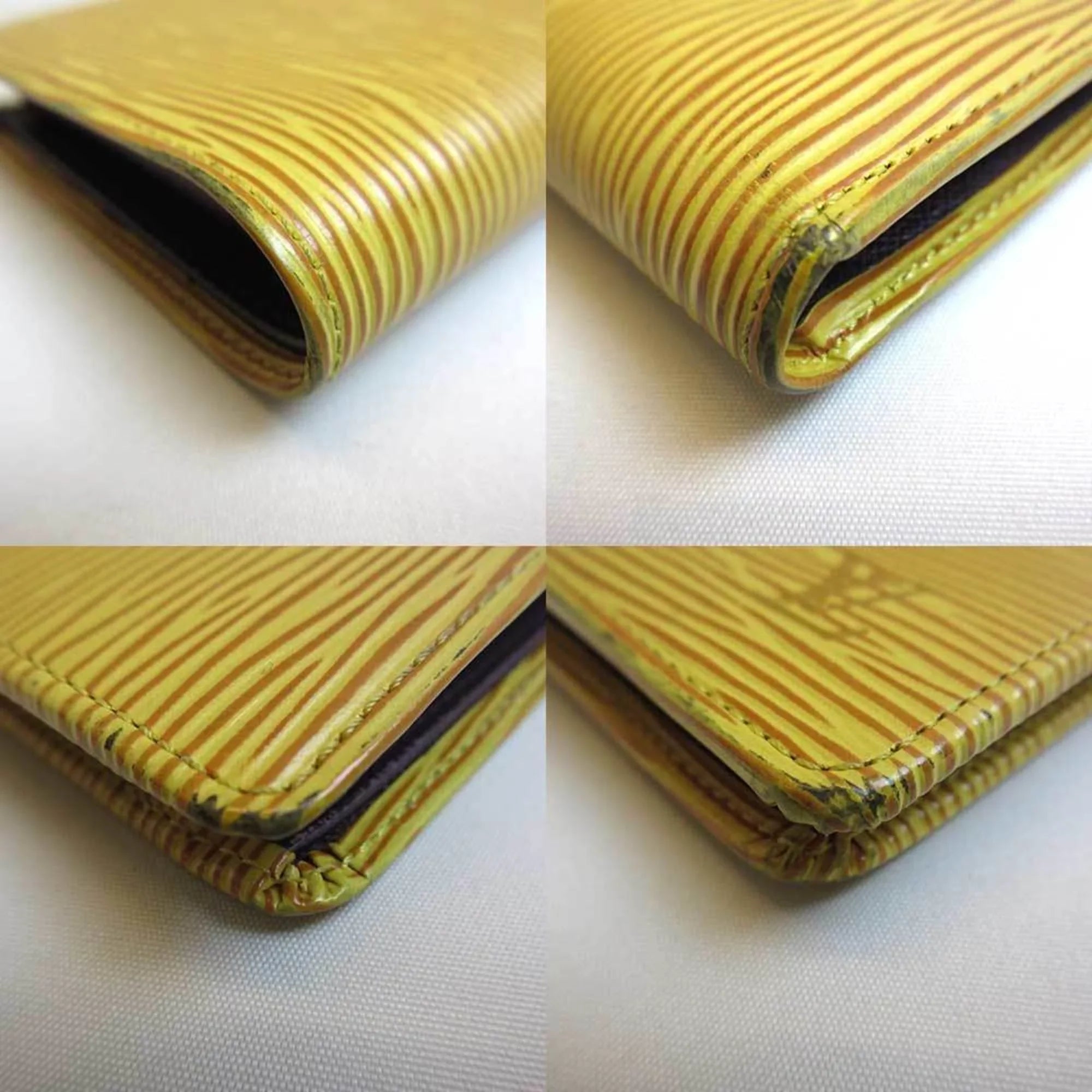 Pre-Owned Louis Vuitton Wallet Portobier Cult Credit Mini Folded Tassili Yellow Square Ladies Epi M63549 (Good)