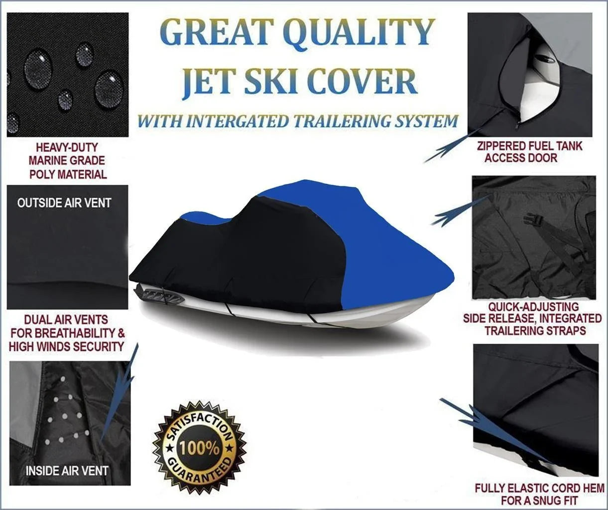 BLACK / HEAVY-DUTY, 600 DENIER Shield Polaris Freedom 2002 2003 2004 Travel Jet Ski Coating PWC Coating