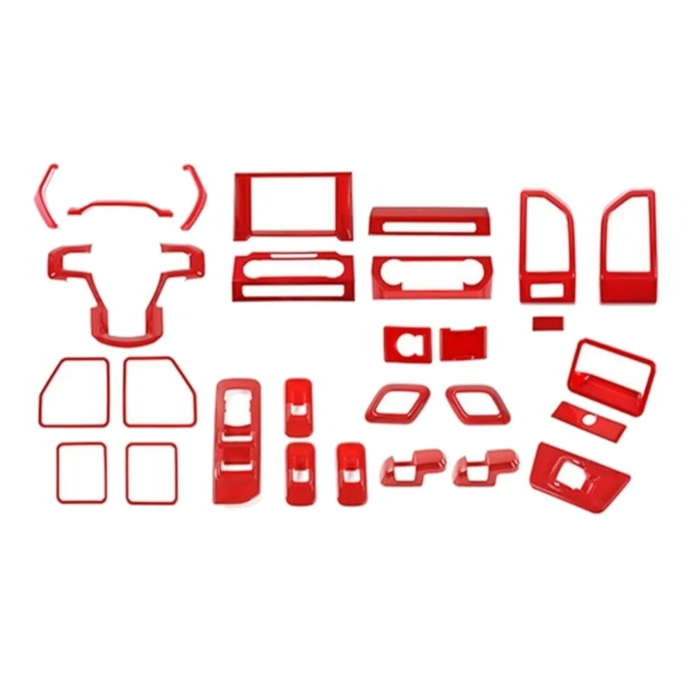 Teledu F150 Red 28pcs Full Interior Set Center Console Protection Trim Kit