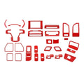 Teledu F150 Red 28pcs Full Interior Set Center Console Protection Trim Kit