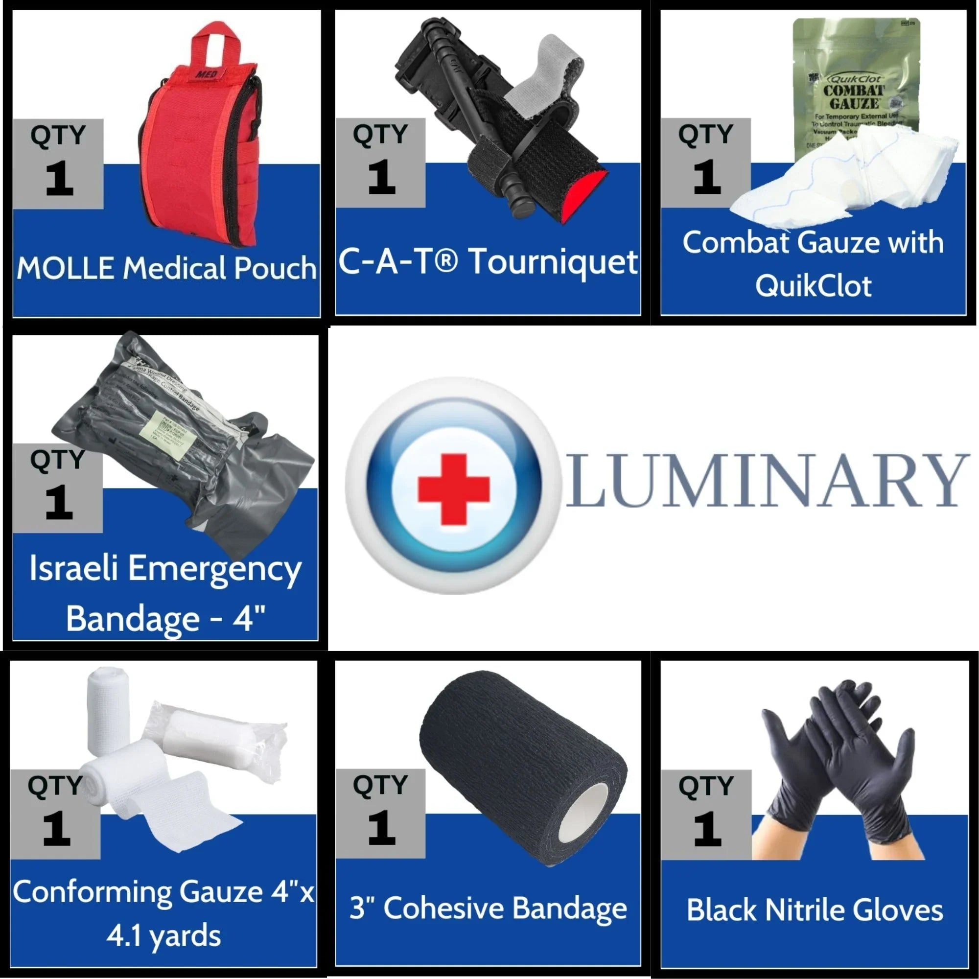 Luminary Gunshot Trauma Wound Care Kit Black