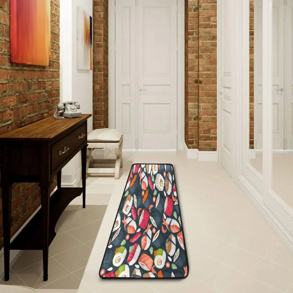 Coolnut Japanese Sushi Runner Rug - 24"x72" Ultra Soft Non-Slip Floor Mat Washable Area Rugs Kitchen Bathroom Entry Home Decor Gifts