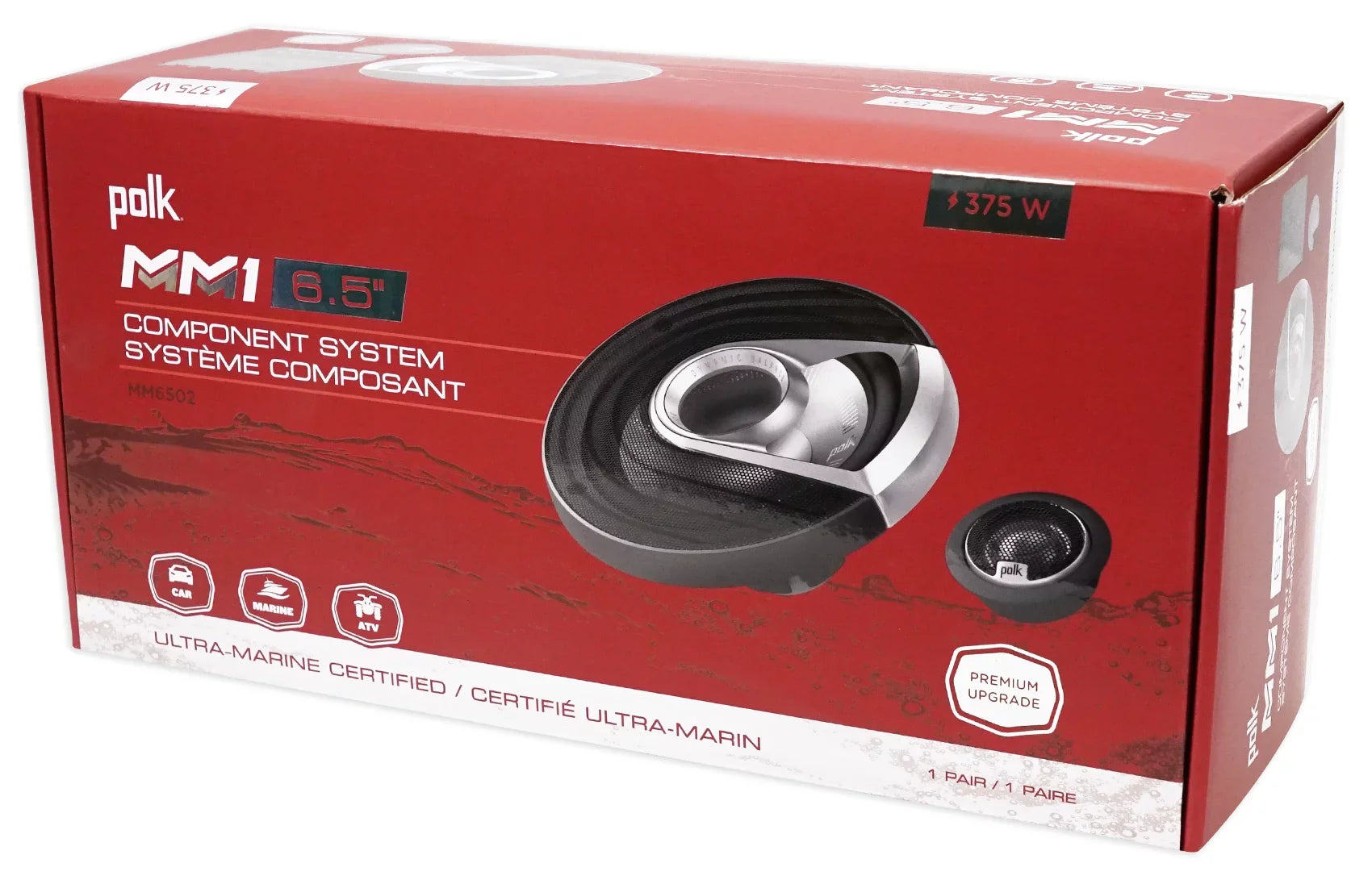 Polk Audio MM6502 6.5” 750w Component Car/Marine/ATV/Motorcycle Speakers+Rockmat