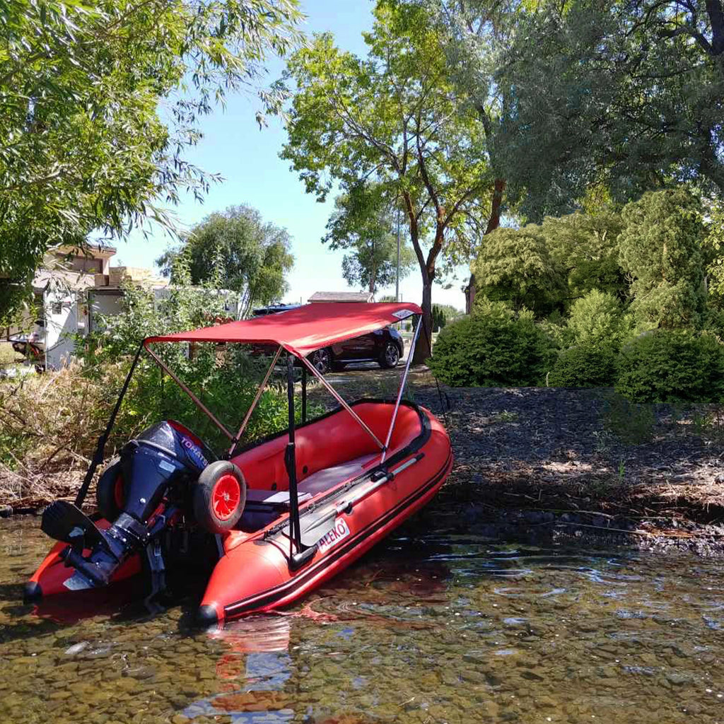 ALEKO Inflatable Craft with Air Deck Floor - 10.5 Ft - Red