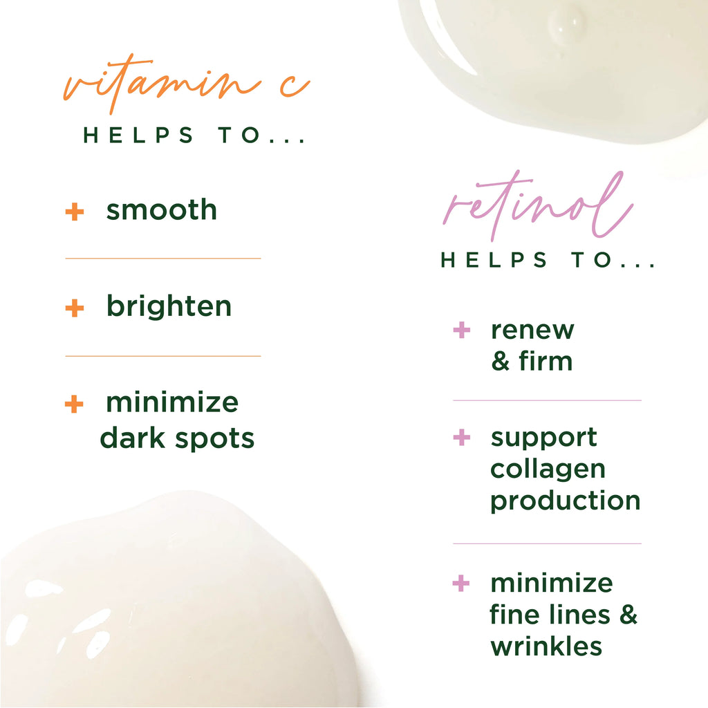 Tree of Life Vitamin C Serum and Retinol Serum Brightening and Firming, Turn Back Time Facial Serum Combo Pack; 2 Count x 1 Fl Oz