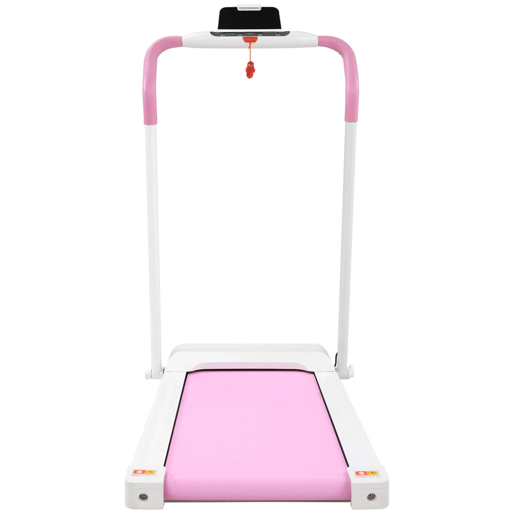 Treadmill Folding Treadmill Home Portable Electric Motorized Treadmill Running Exercise Machine Compact Treadmill Home Gym Fitness Workout Walking; No Installation Required; White&Pink