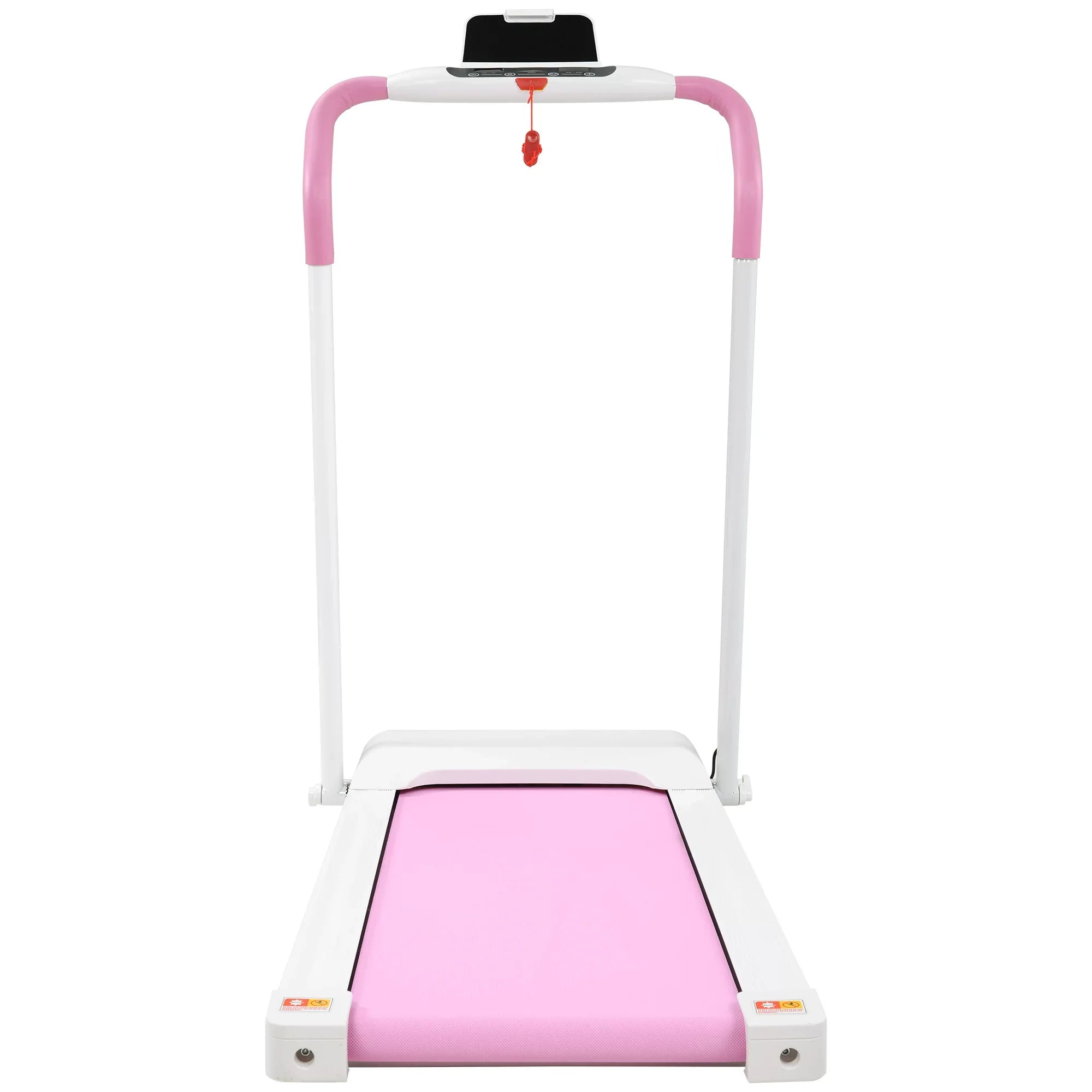 Treadmill Folding Treadmill Home Portable Electric Motorized Treadmill Running Exercise Machine Compact Treadmill Home Gym Fitness Workout Walking; No Installation Required; White&Pink