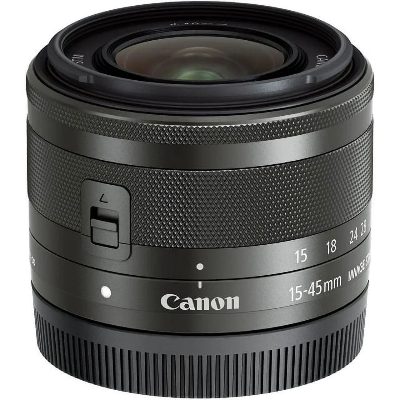 Canon EF-M 15-45mm f/3.5-6.3 IS STM Lens (Graphite) - PixiBytes Basic Bundle