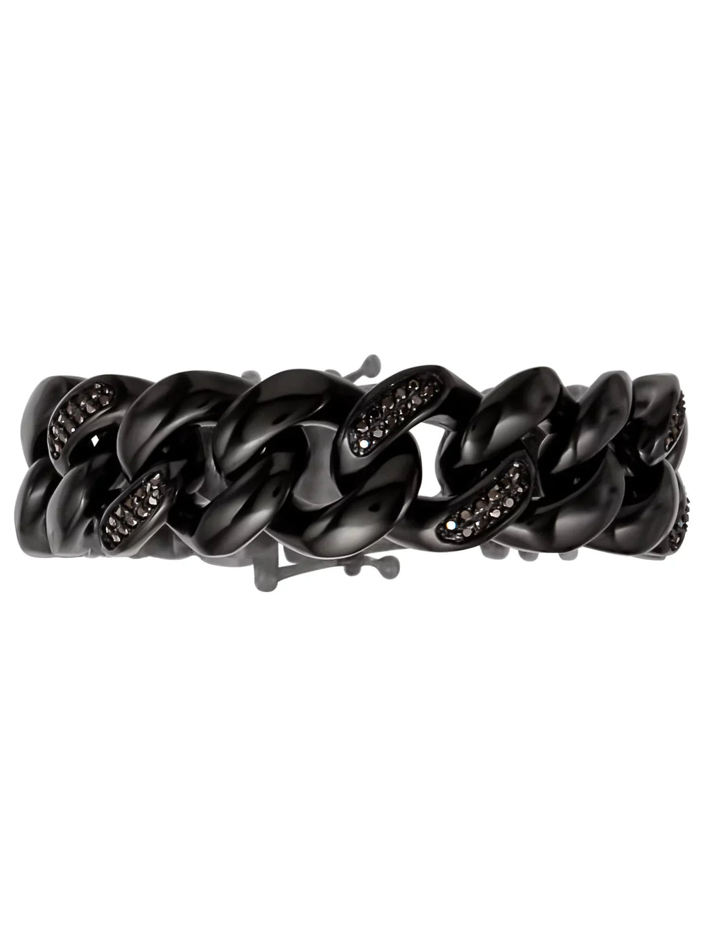 Shaquille O'Neal Men's Simulated Diamond Black IP Plated Stainless Steel Curb Bracelet