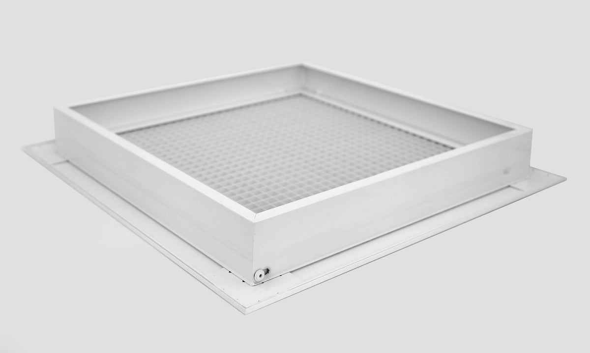 16" x 25" Cube Core Eggcrate Return Air Filter Grille 1" Filter - Aluminum - White Outer Dimensions: 18.5" x 27.5