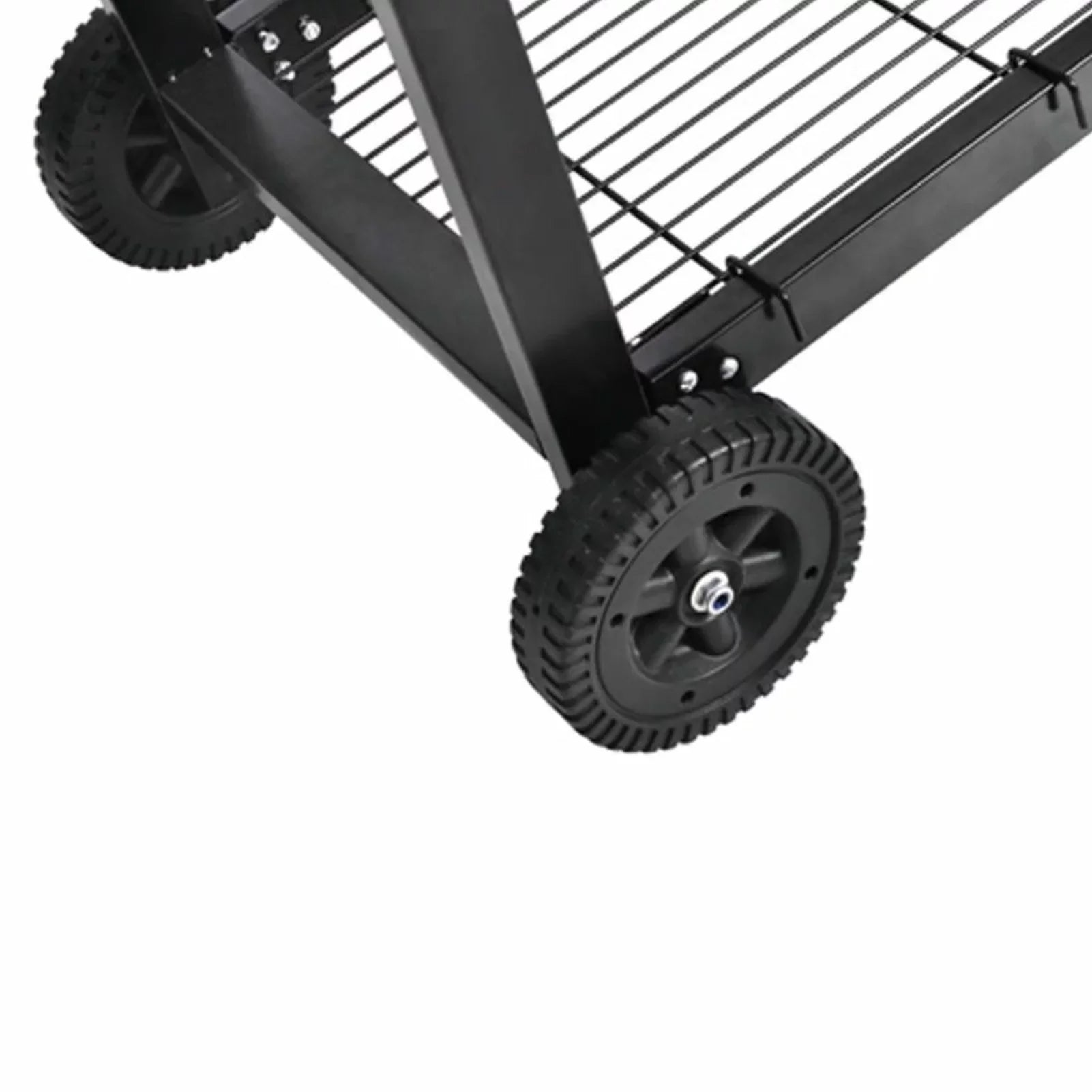 moobody Charcoal BBQ Stand with Lower Shelf and Wheels Steel Barbecue Grill Black Camping Cooking, Grilling, Smoking, Picnic, Hiking, Party, Garden, Patio 39.4 Inch Length