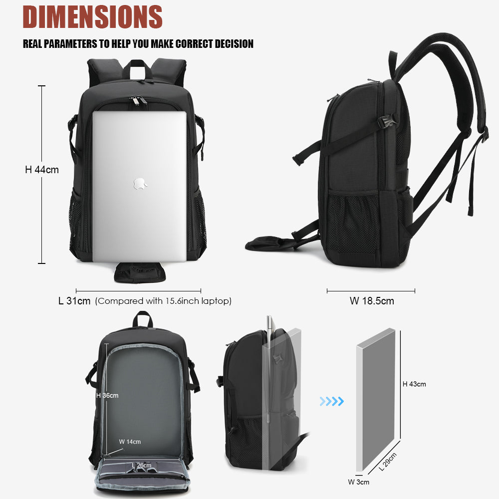 Big Capacity Photography Camera Waterproof Shoulders Backpack Video Tripod DSLR Bag Drone Case w/ Rain Shield Canon Nikon Sony Pentax