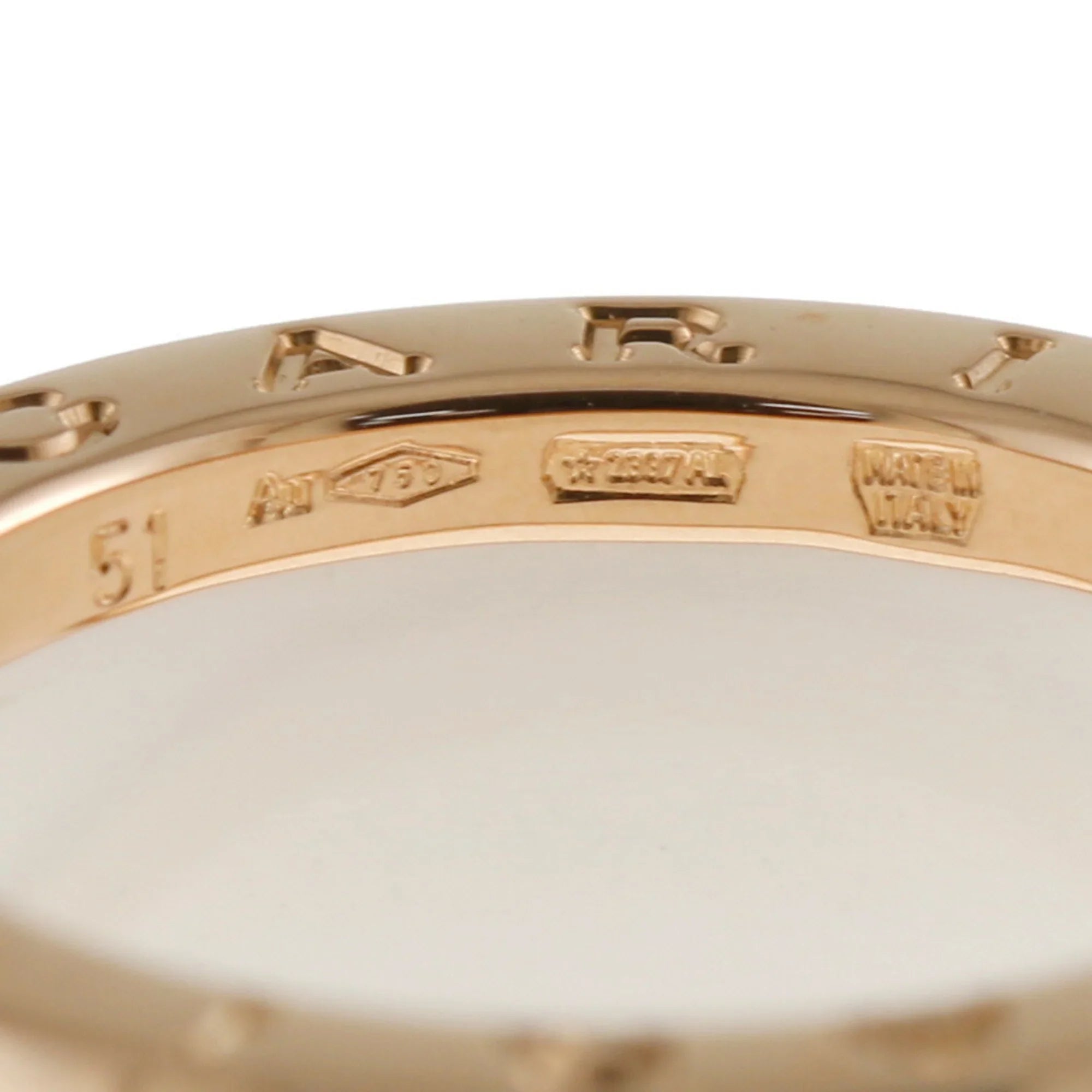 Pre-Owned Bvlgari B Zero One B-zero.1 4 Band White Ceramic Ring No. 10 18K Women's BVLGARI (Good)