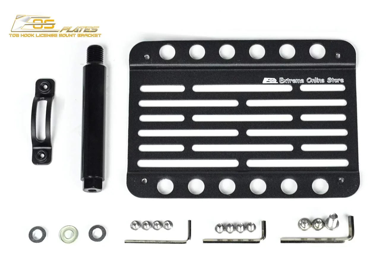 Extreme Online Store Replacement 2006-2008 Mazda Miata NC | EOS Plate Version 1 Mid Sized Front Bumper Tow Hook License Relocator Mount Bracket Tow-226