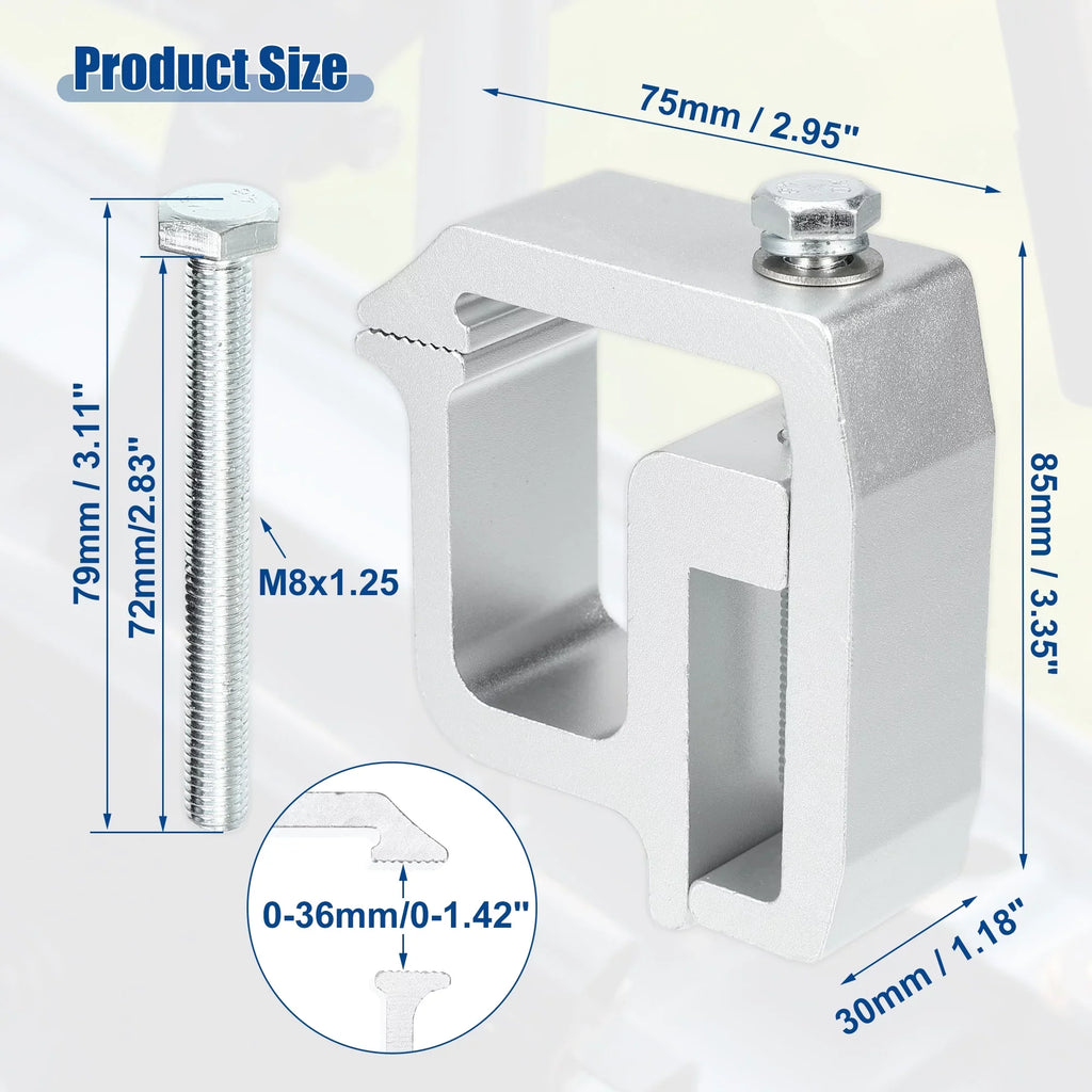 Unique Bargains 8 Pcs Truck Bed Cap Mount Clamps Camper Shell Clips Fit Chevy Silverado 1500 2500HD Silver Tone
