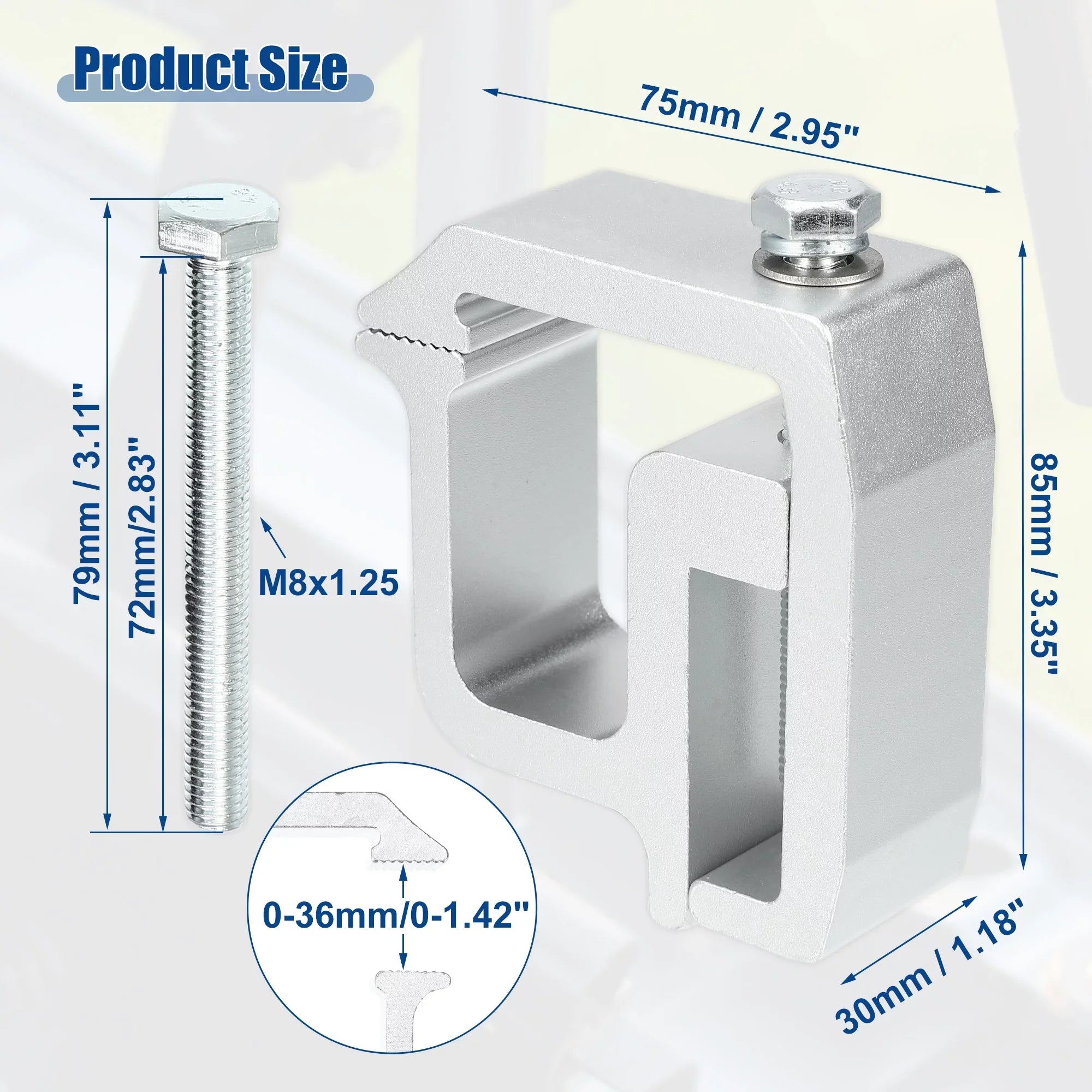 Unique Bargains 8 Pcs Truck Bed Cap Mount Clamps Camper Shell Clips Fit Chevy Silverado 1500 2500HD Silver Tone