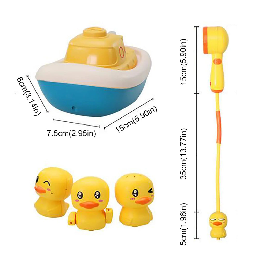 YHAIOGS Baby Shower TOys, Electric Water Spray TOys, 3 Kinds of Revolving Ship Ducks