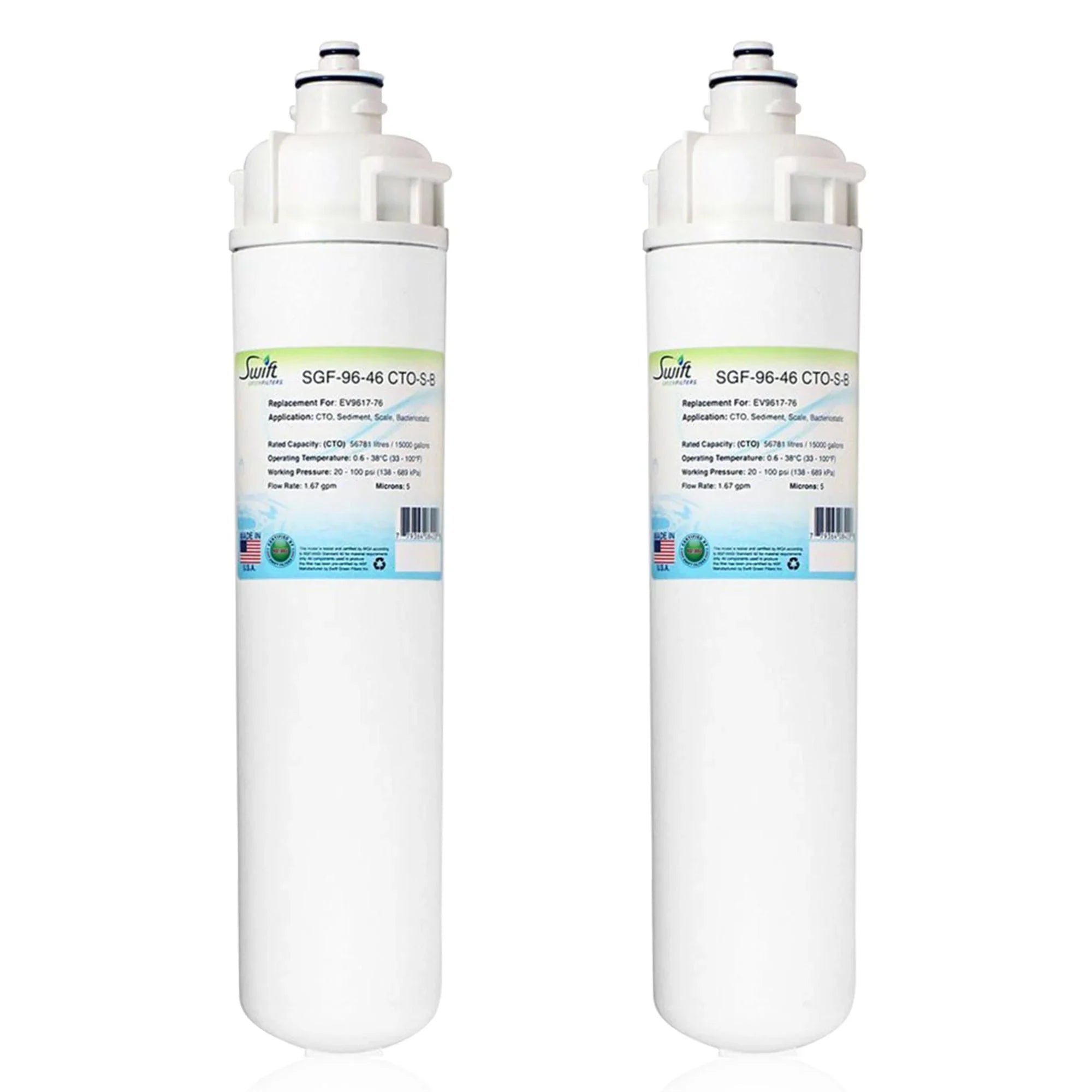 Swift Green Filters SGF-96-46 CTO-S-B Commercial Water Filter EV9617-76, Made in USA (Pack of 2)