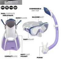 U.S. Divers Kalani Women's Snorkeling Set (Purple-White) s/m
