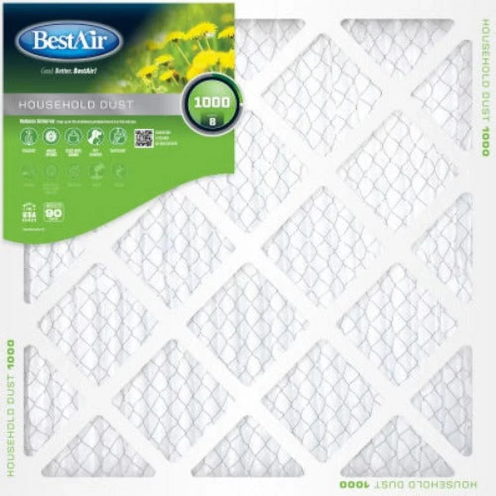 Best Air B1-1825-8-12 18" x 25" x 1" Pleated Furnace Air Filter 90 Days - Quantity of 12