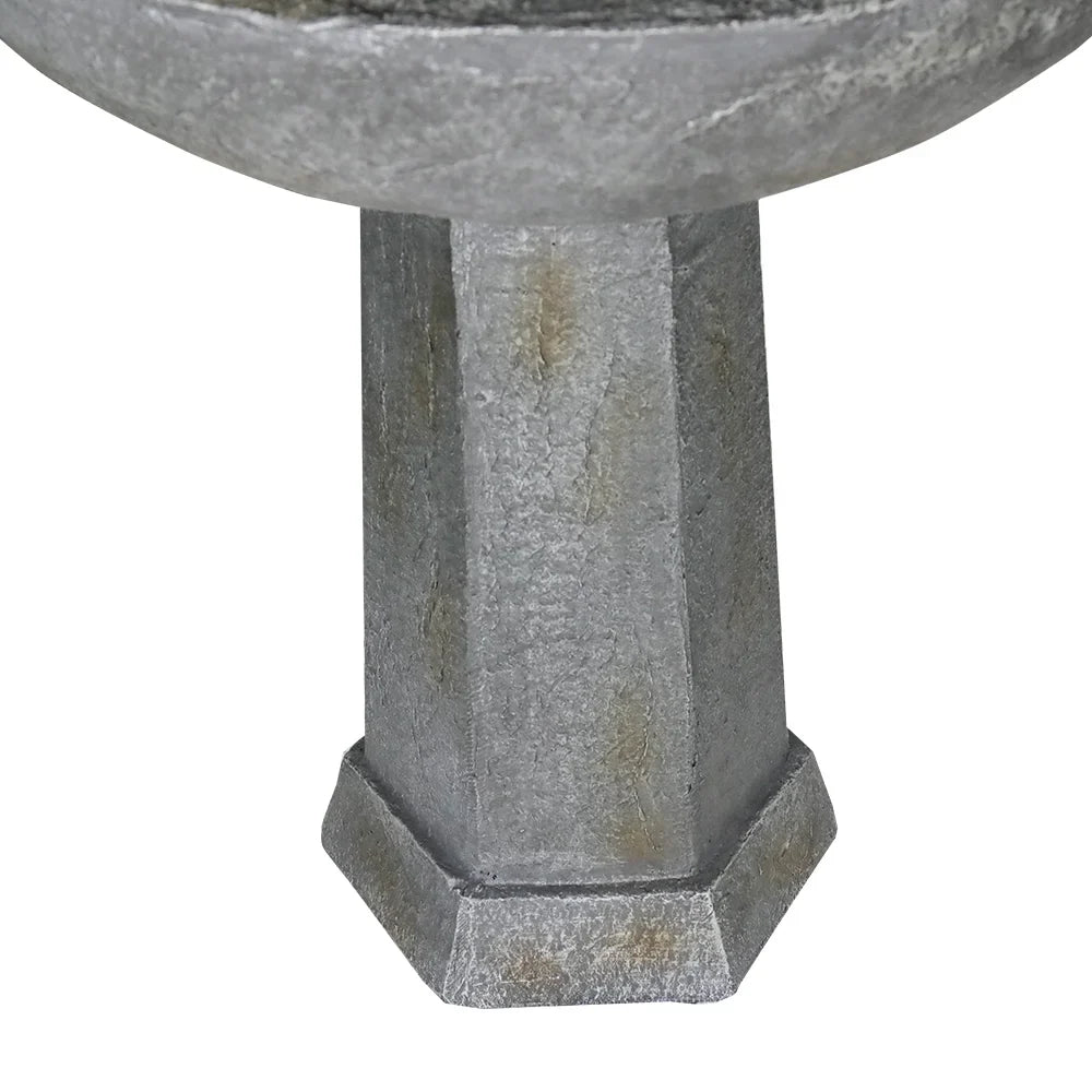 3 Tier Freestanding Waterfall Fountain, 43.3in H Outdoor Fountain with Bird Bath Decor Garden Patio Backyard Deck Home Lawn Porch