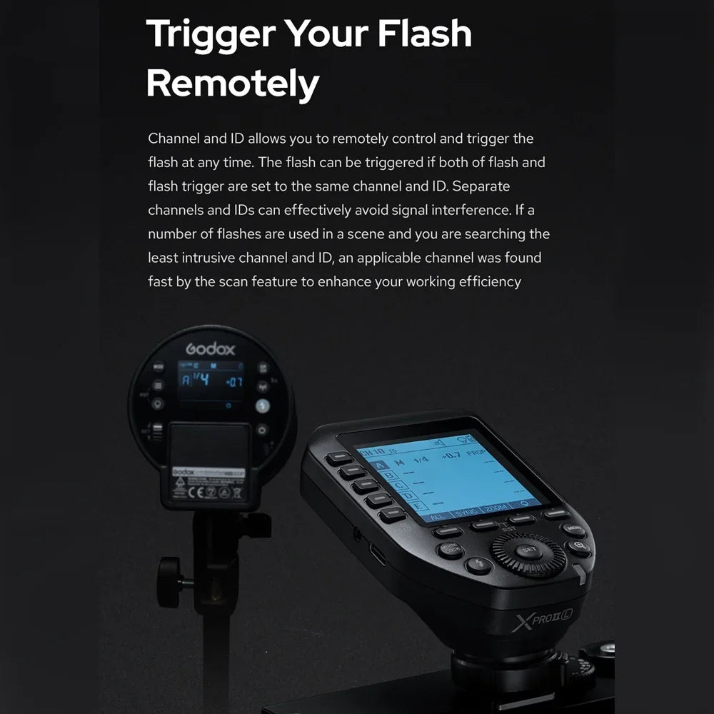 Godox XPROII-L 2.4G Wireless Flash Trigger TTL Autoflash 18000s HSS Large LCD Screen 32 Channels 16 Groups Replacement Leica Cameras