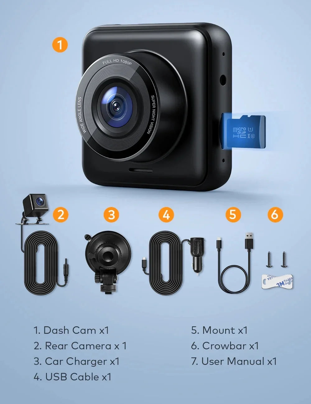APEMAN Wifi Dash Cam with App, Car Camera Sony Starvis Sensor, IPS Display, Night Vision, Parking Monitor, Support GPS, Black