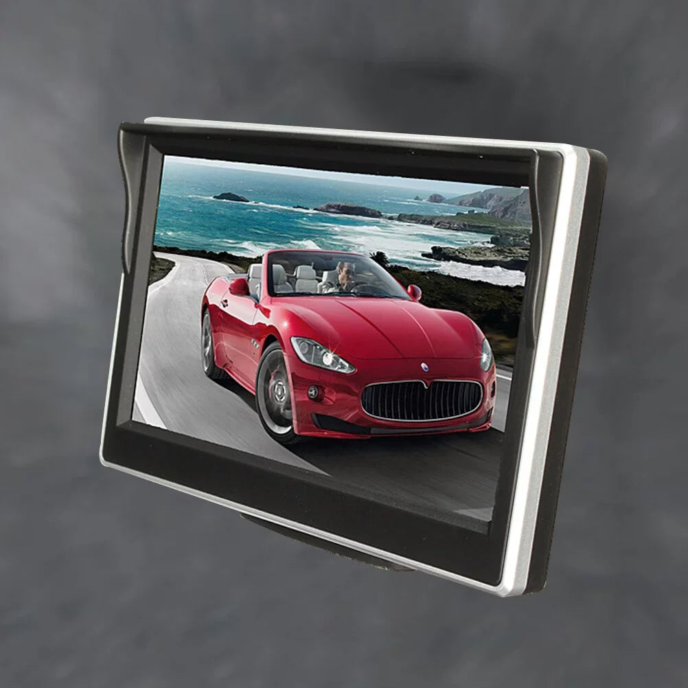 5 inch TFT LCD Color Mirror Monitor Car Reverse Rear View Backup Camera Car DVD Kit (Black)