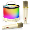 Mini Karaoke Machine Microphone Kids Adults, Portable Bluetooth Speaker with 2 Microphones, Toys Gifts 3 4 5 6 7 8+ Year Old Girls Boys Adults