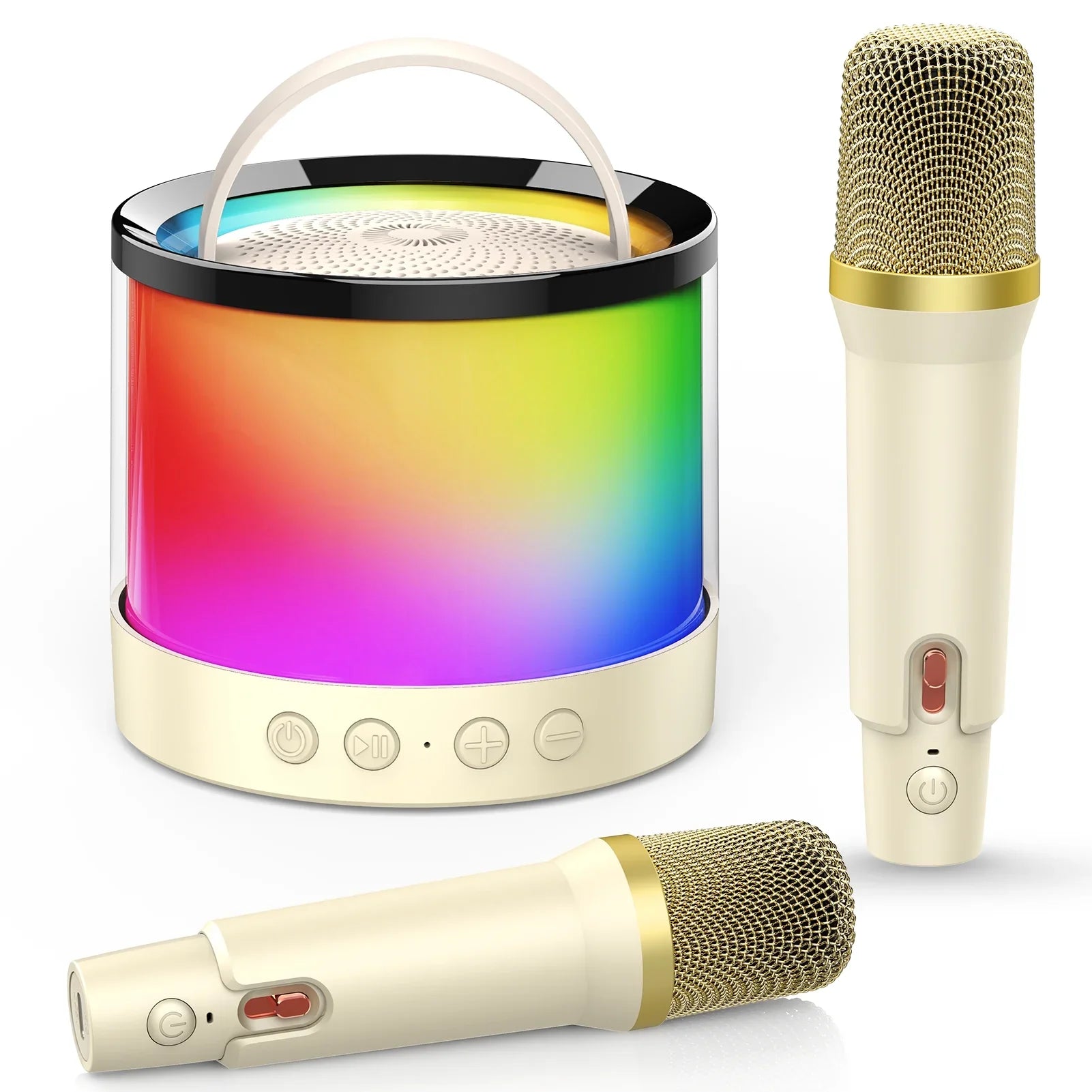 Mini Karaoke Machine Microphone Kids Adults, Portable Bluetooth Speaker with 2 Microphones, Toys Gifts 3 4 5 6 7 8+ Year Old Girls Boys Adults