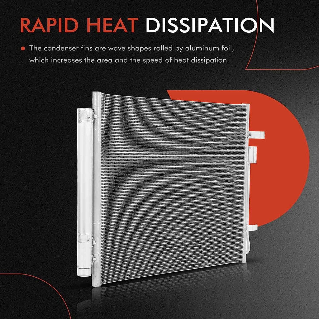 A-Premium Air Conditioning A/C Condenser with Kia Sorento 2021-2022 & Hyundai Santa Fe 2021-2022, Santa Cruz 2022, 2.5L, Replace# 97606Q5250