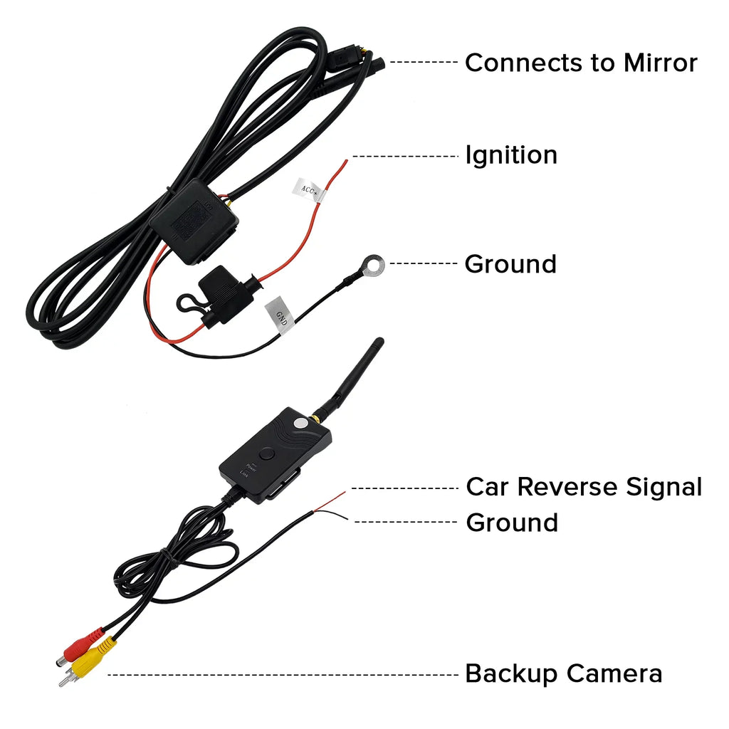 Master Tailgaters OEM Rear View Mirror with 4.3” LCD Screen, Wireless Transmitter & Waterproof 170° LED Backup Camera Kit - Universal Fit All Cars